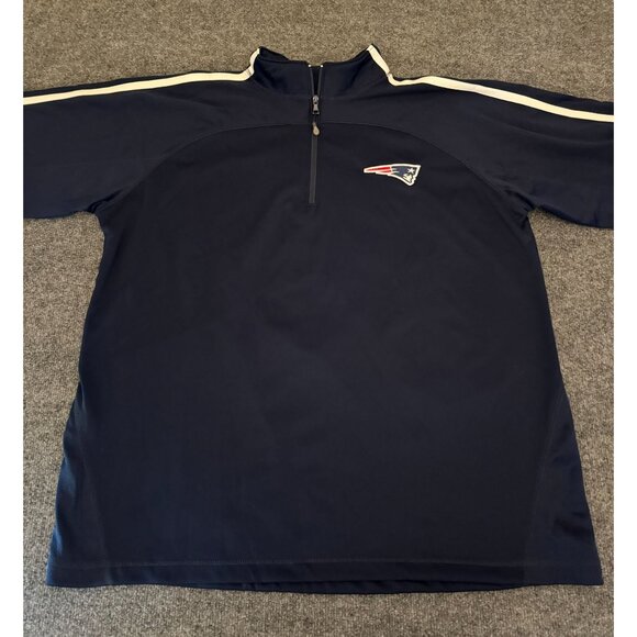 NWT New England Patriots 1/4 Zip Pullover Mens XXL Navy Fleece Lined‎ Jacket NFL - Picture 3 of 14